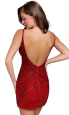 Primavera Couture 3815 - Beaded V-Neck Cocktail Dress - view 5