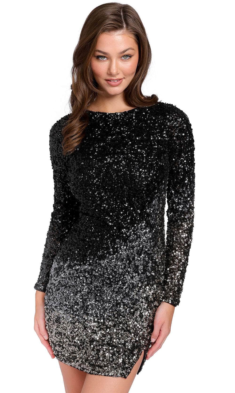 Primavera Couture 3819 - High-Neck Ombre Cocktail Dress - designer homecoming dress at Silhouette Dresses