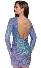 Primavera Couture 3819 - High-Neck Ombre Cocktail Dress - view 9