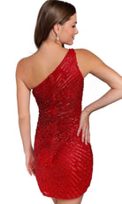 Primavera Couture 3830 - Asymmetric Sheath Cocktail Dress