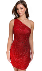 Primavera Couture 3830 - Asymmetric Sheath Cocktail Dress