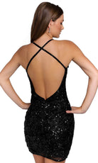Primavera Couture 3832 - V-Neck Crisscross Back Cocktail Dress