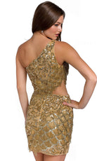 Primavera Couture 3836 - Asymmetric Neck Cutout Cocktail Dress - view 10