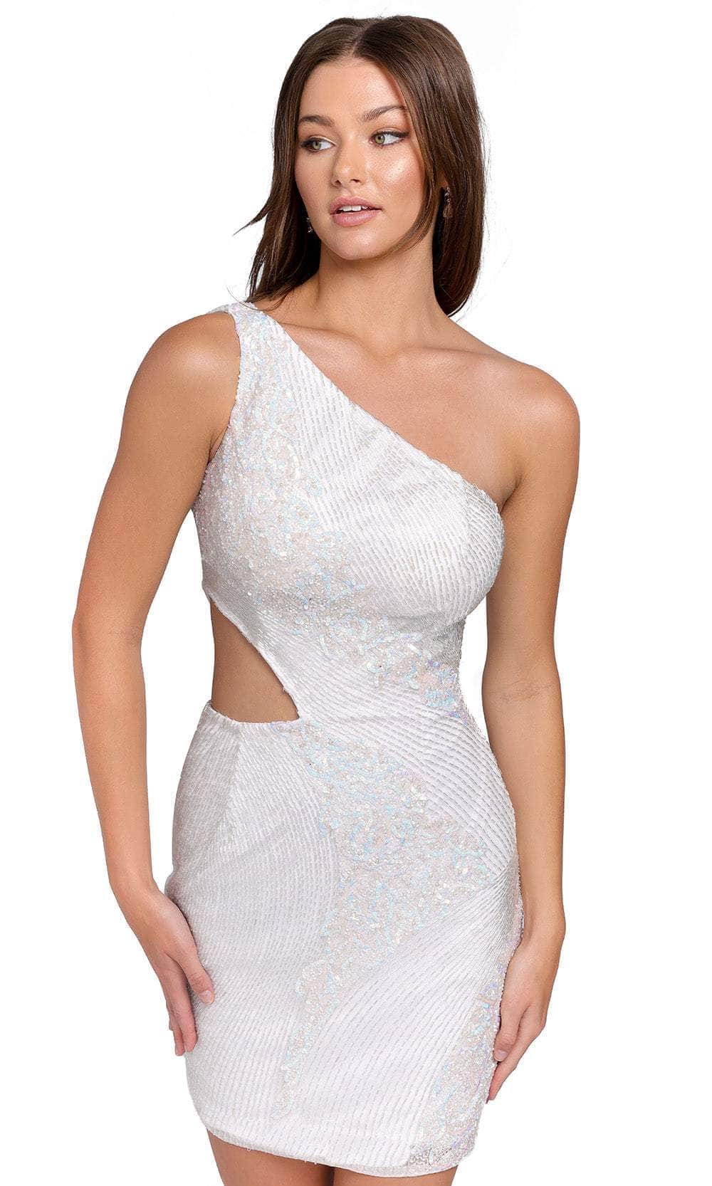 Primavera Couture 3840 - Asymmetric Cutout Cocktail Dress - view 7