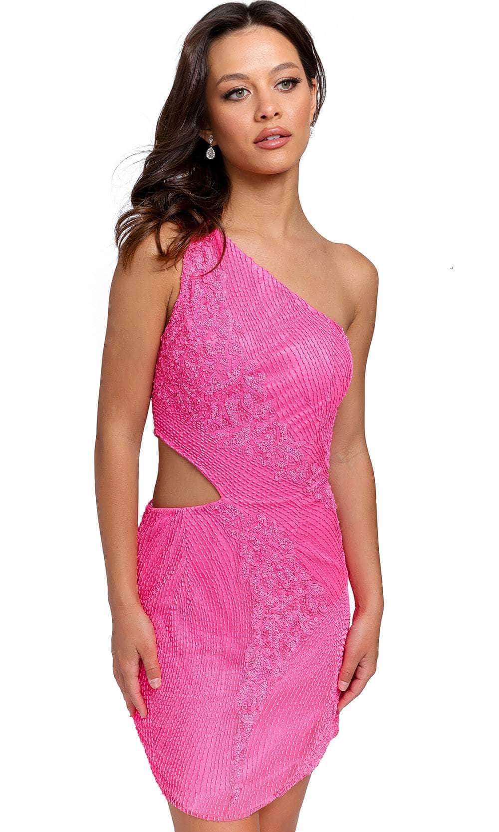 Primavera Couture 3840 - Asymmetric Cutout Cocktail Dress - view 11