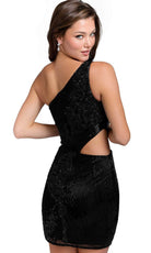 Primavera Couture 3840 - Asymmetric Cutout Cocktail Dress - back view