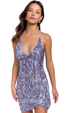 Primavera Couture 3844 - V-Neck Beaded Cocktail Dress