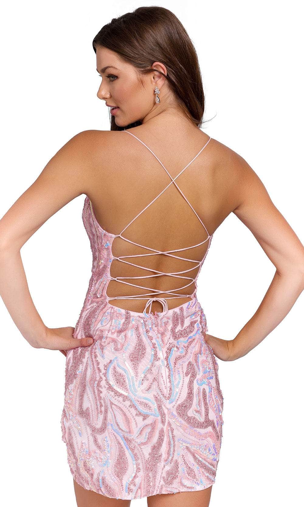 Primavera Couture 3844 - V-Neck Beaded Cocktail Dress
