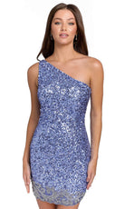 Primavera Couture 3846 - Asymmetrical Sequin Cocktail Dress - designer cocktail dress at Silhouette Dresses