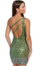 Primavera Couture 3846 - Asymmetrical Sequin Cocktail Dress - view 8