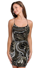 Primavera Couture 3848 - Sequin Scoop Neck Short Dress - designer homecoming dress at Silhouette Dresses