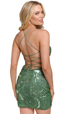 Primavera Couture 3848 - Sequin Scoop Neck Short Dress - view 5