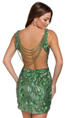 Primavera Couture 3850 - Beaded Open-Back Cocktail Dress