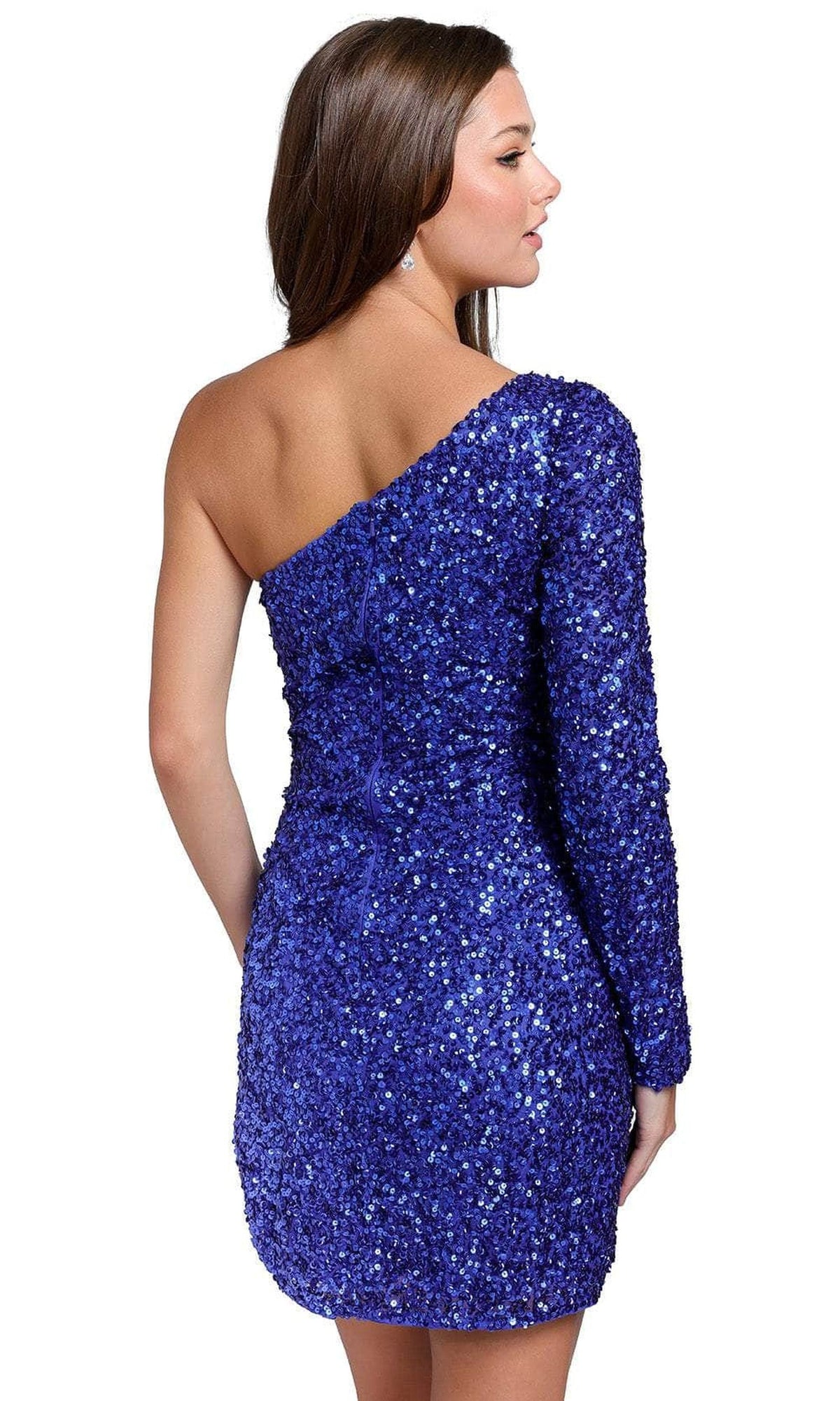 Primavera Couture 3860 - One Sleeved Sequin Cocktail Dress