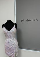 Primavera Couture 3896 - V-Neck Sequin Cocktail Dress