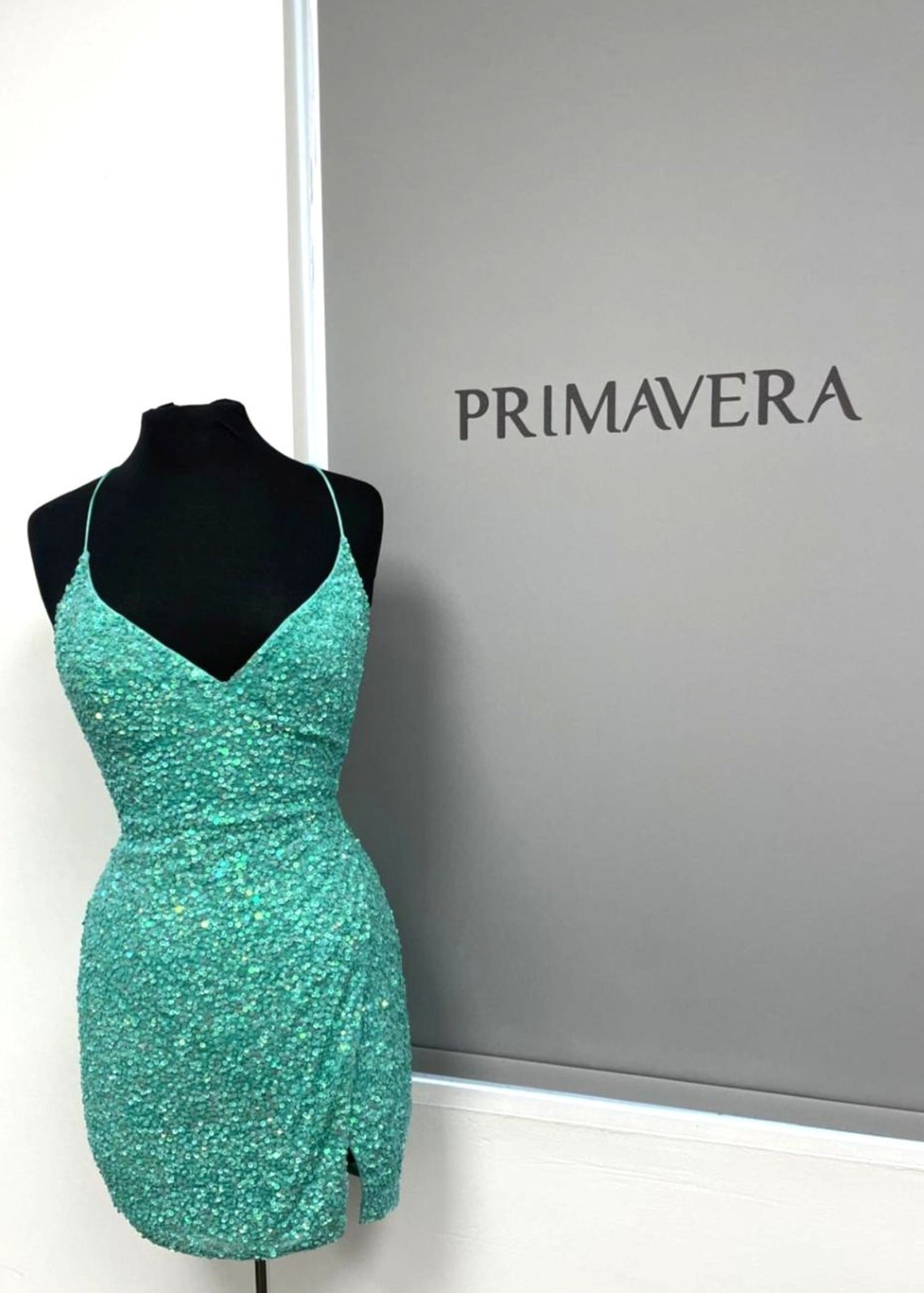 Primavera Couture 3896 - V-Neck Sequin Cocktail Dress