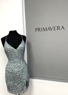 Primavera Couture 3896 - V-Neck Sequin Cocktail Dress