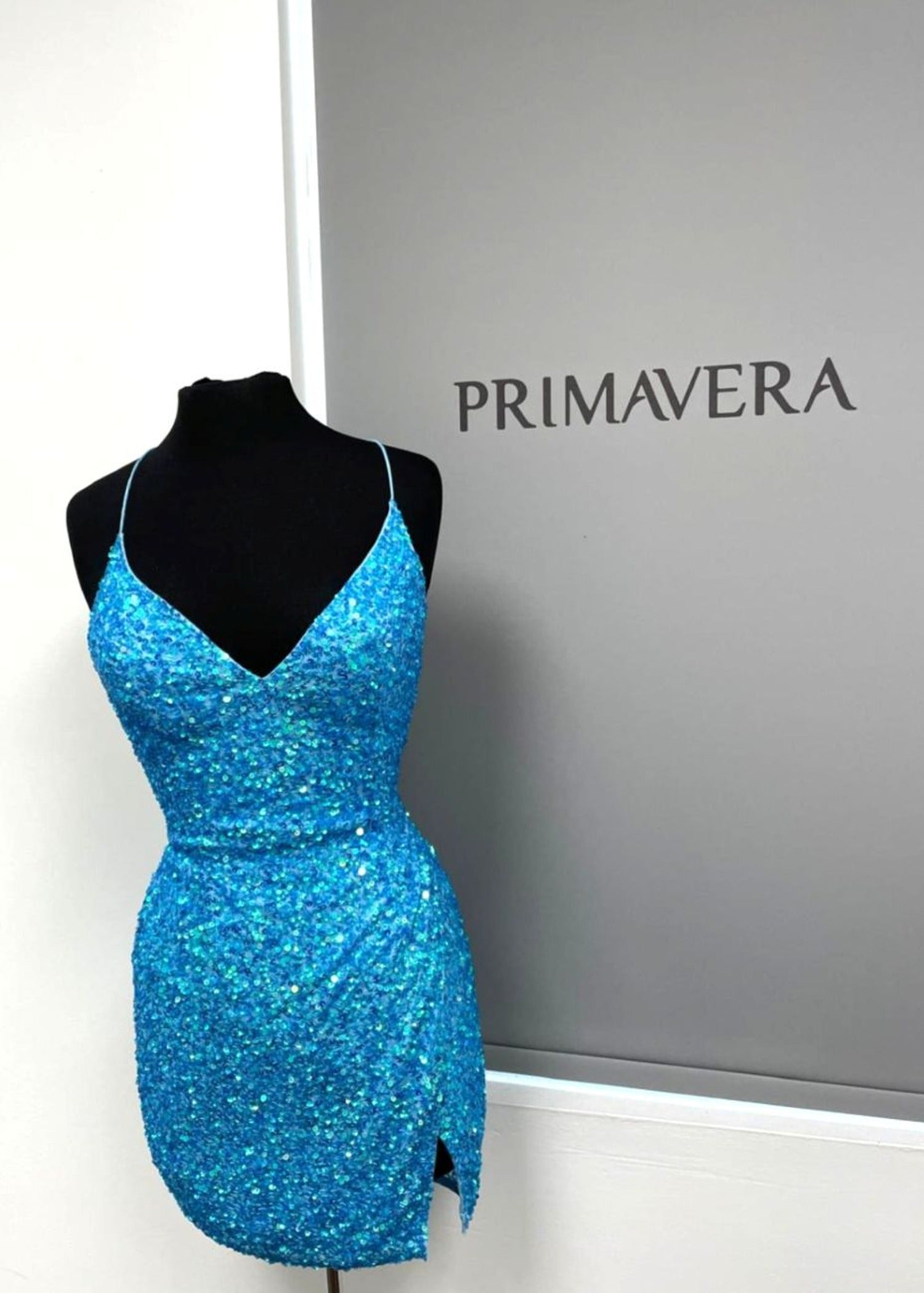 Primavera Couture 3896 - V-Neck Sequin Cocktail Dress