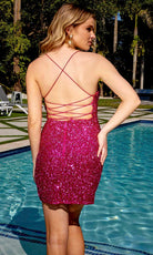 Primavera Couture 3896 - V-Neck Sequin Cocktail Dress - detail view