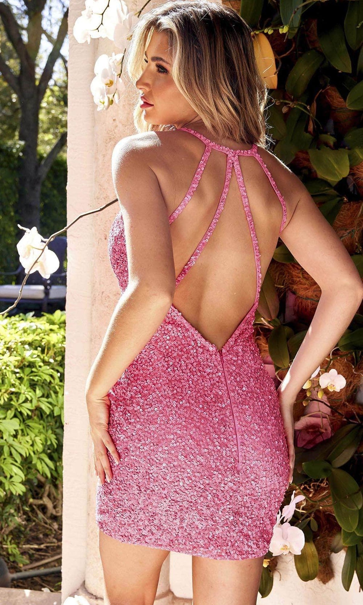 Primavera Couture 3898 - Sequined Sleeveless Cocktail Dress