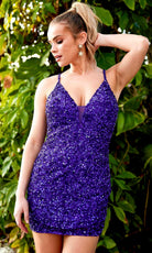 Primavera Couture 3898 - Sequined Sleeveless Cocktail Dress - view 12