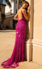 Primavera Couture 3913 - Floral Sequin Prom Dress