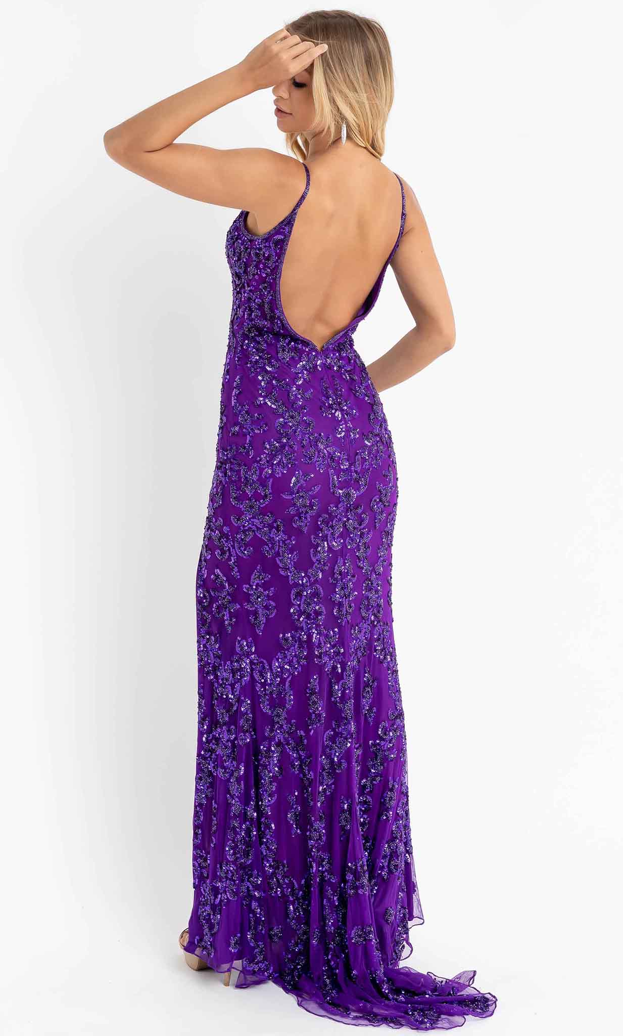 Primavera Couture 3913 - Floral Sequin Prom Dress - view 11