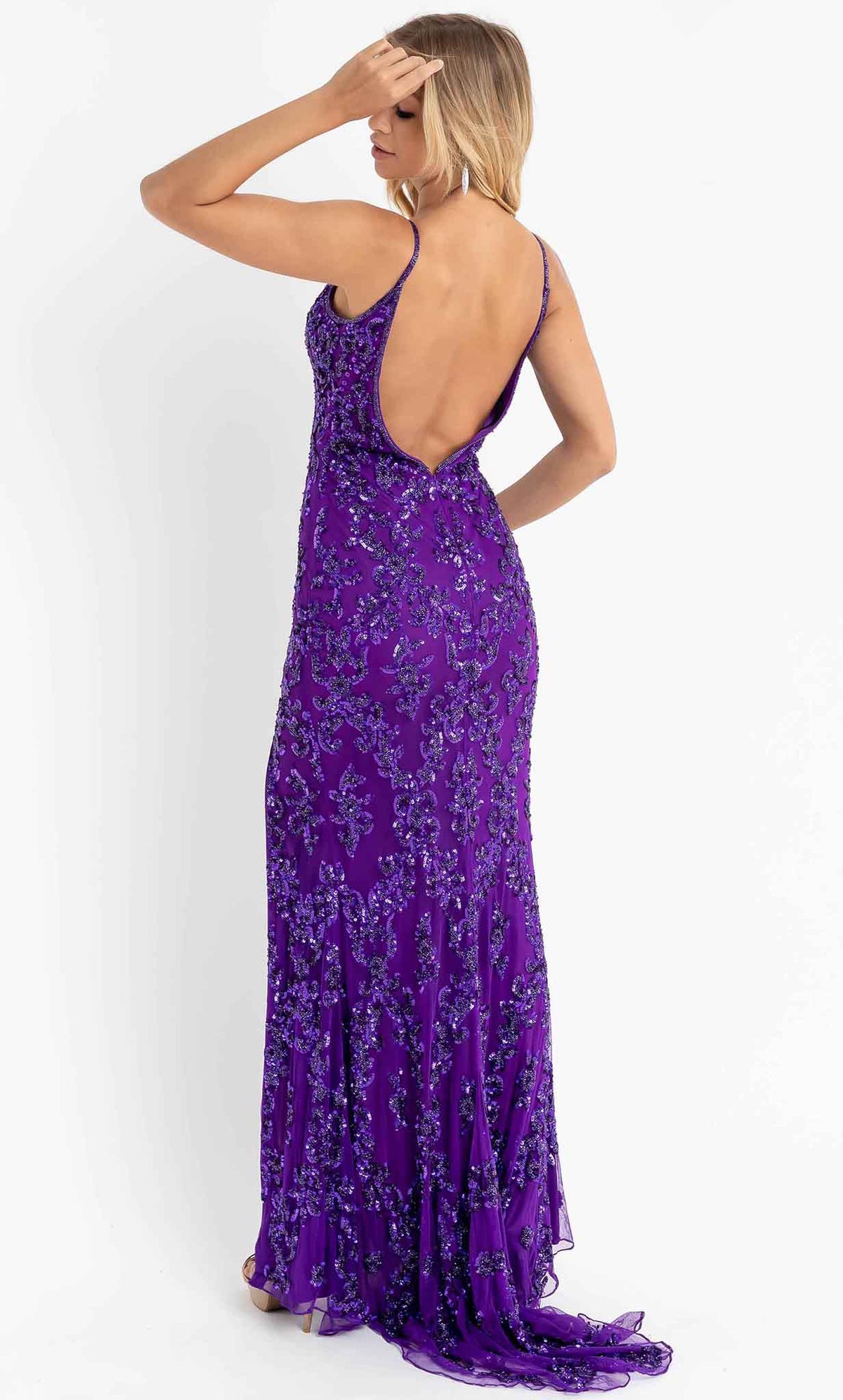 Primavera Couture 3913 - Floral Sequin Prom Dress - view 11