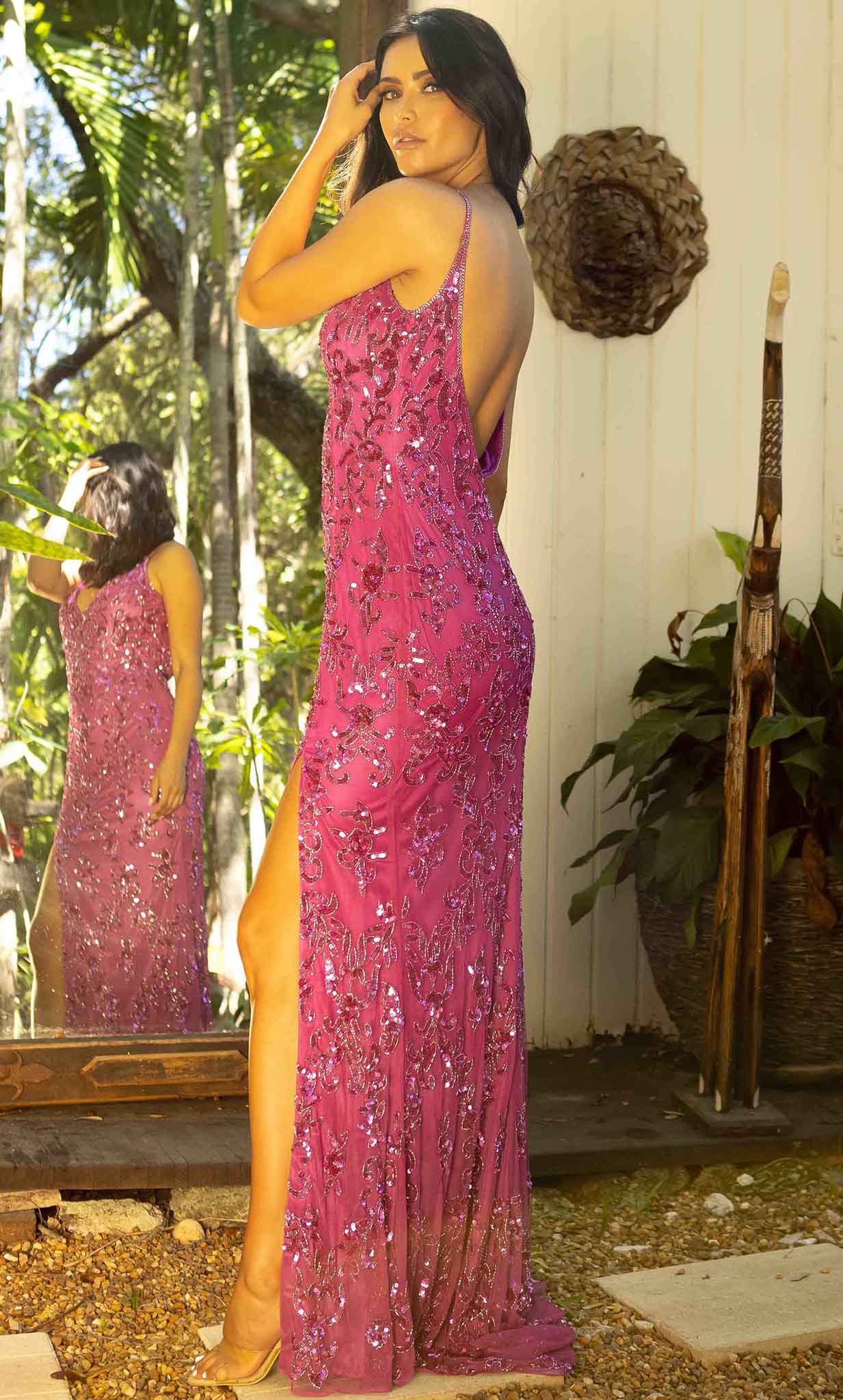 Primavera Couture 3913 - Floral Sequin Prom Dress - view 5