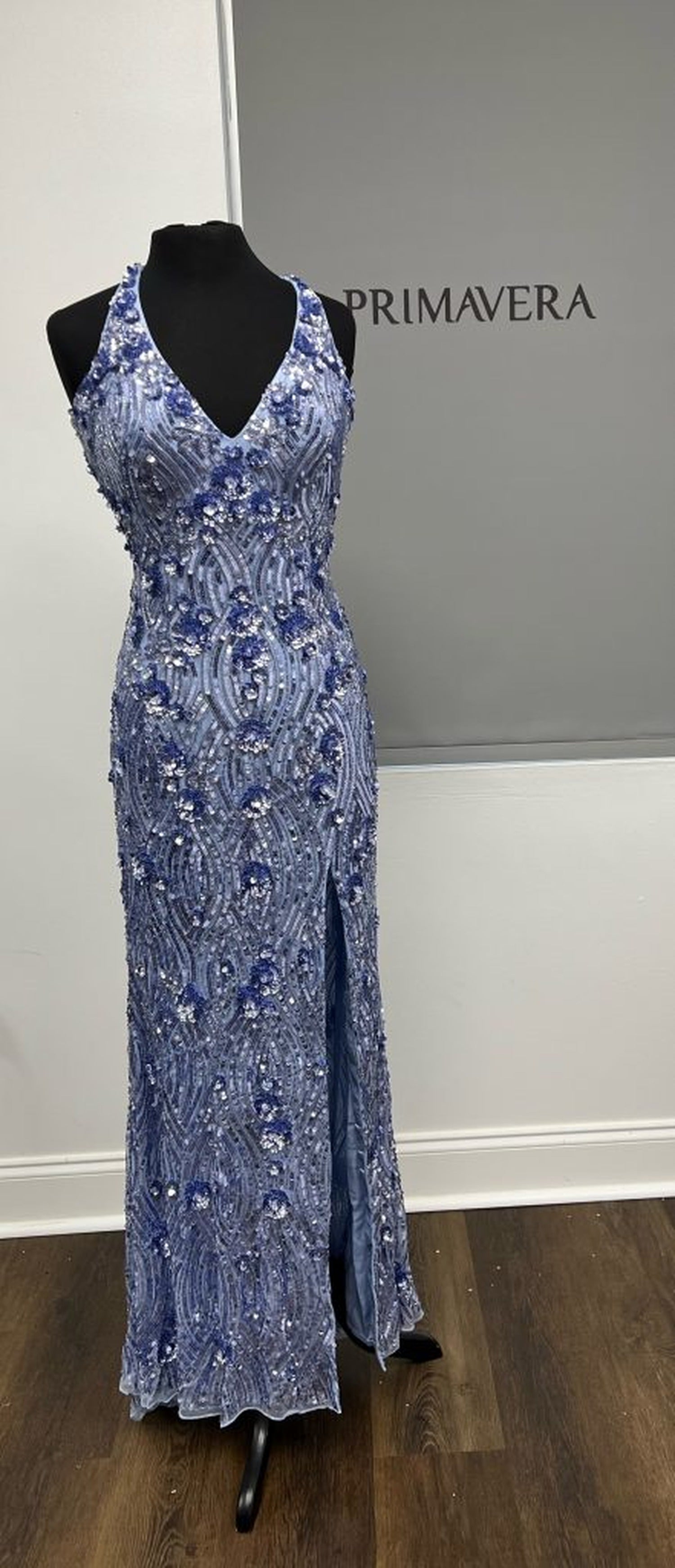 Primavera Couture 3918 - V-Neck Open Back Prom Gown