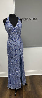 Primavera Couture 3918 - V-Neck Open Back Prom Gown