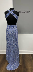 Primavera Couture 3918 - V-Neck Open Back Prom Gown