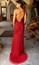 Primavera Couture 3921 - Feathered One Sleeve Evening Dress - view 5