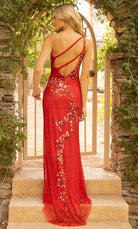 Primavera Couture 3928 - Floral Beaded Asymmetric Prom Gown - view 6