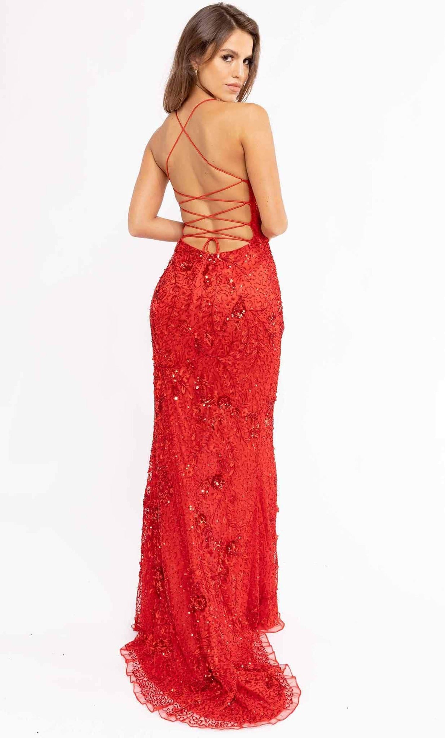 Primavera Couture 3931 - Embellished Scoop Neck Prom Gown