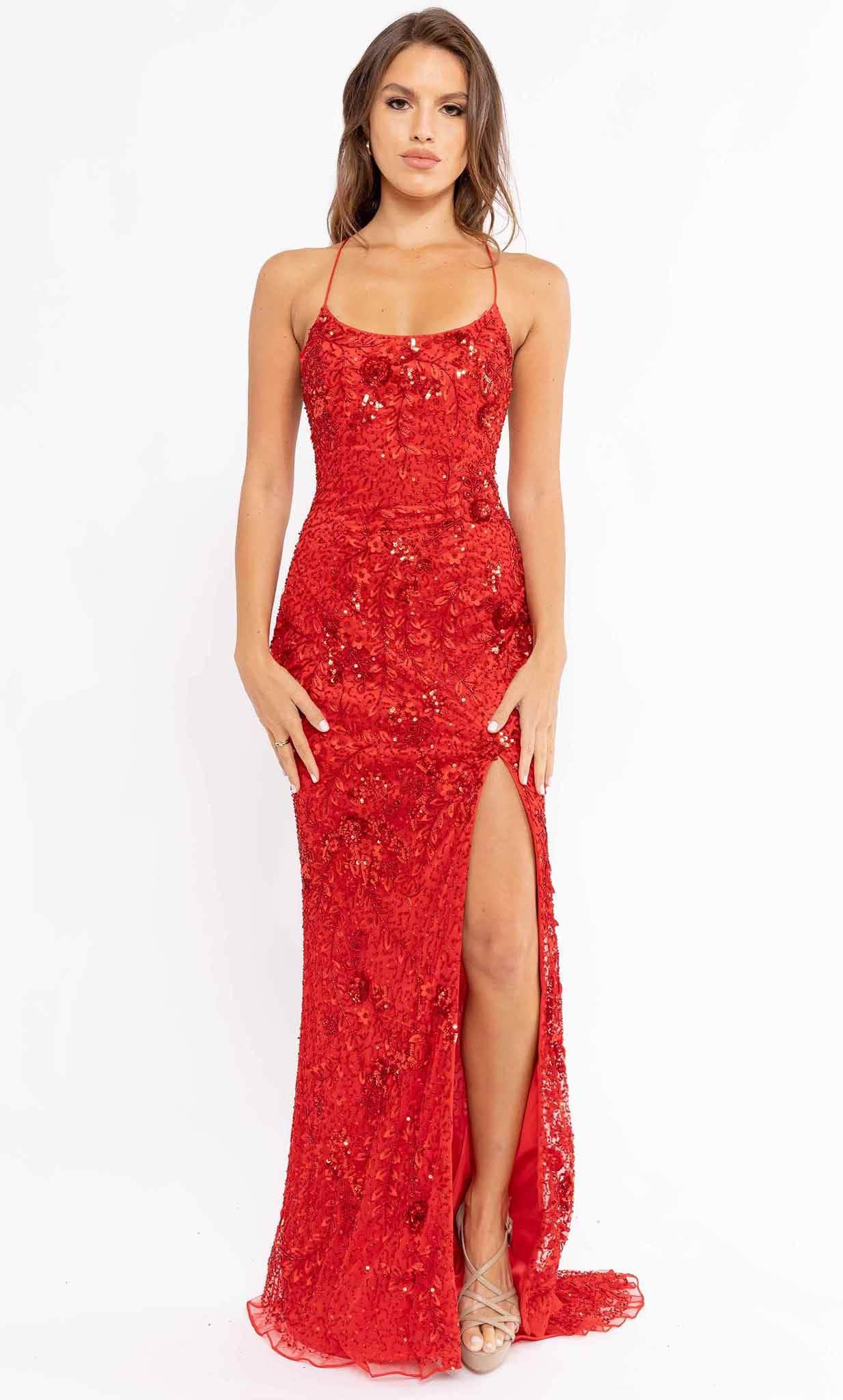 Primavera Couture 3931 - Embellished Scoop Neck Prom Gown - view 11