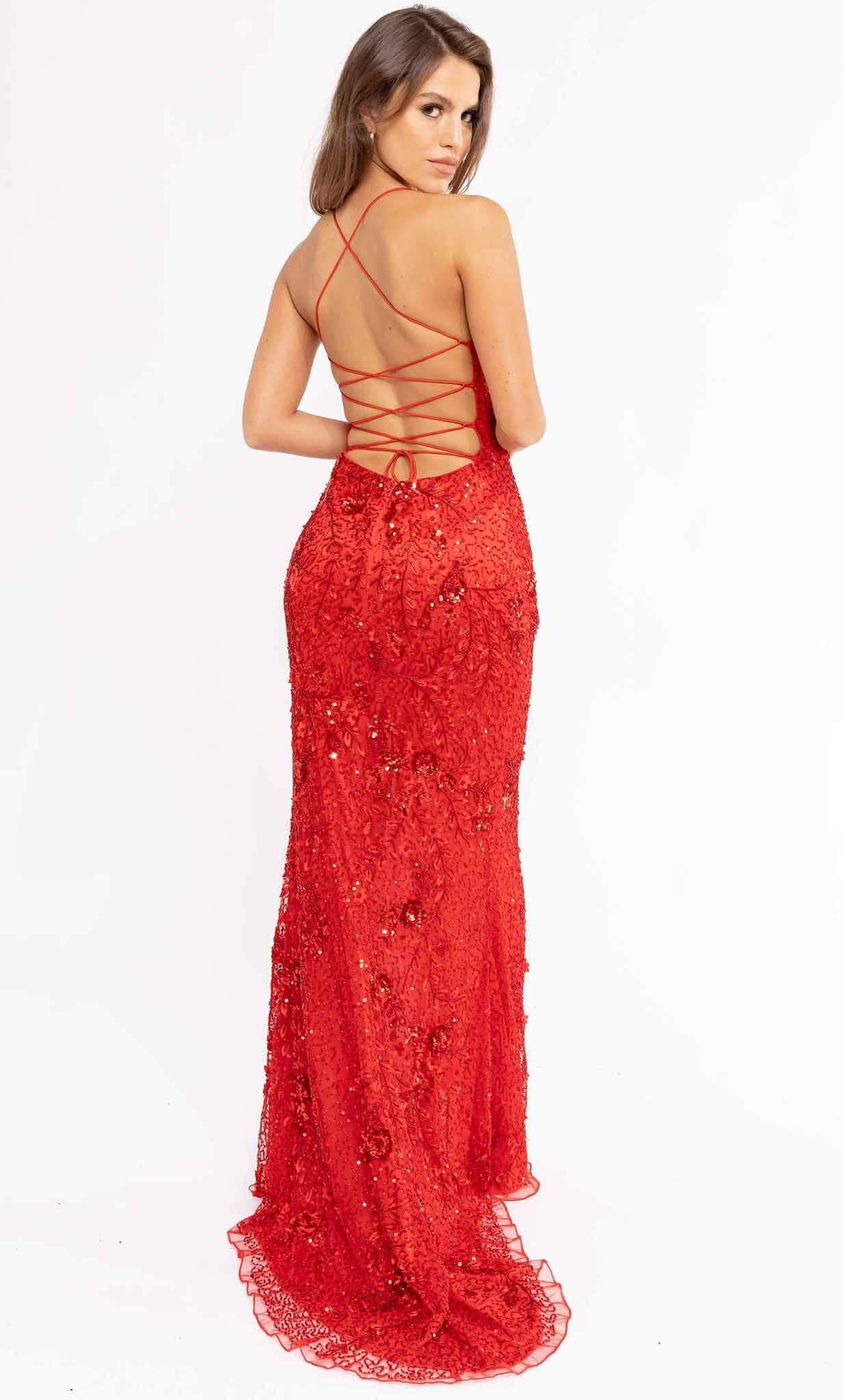 Primavera Couture 3931 - Embellished Scoop Neck Prom Gown - view 12