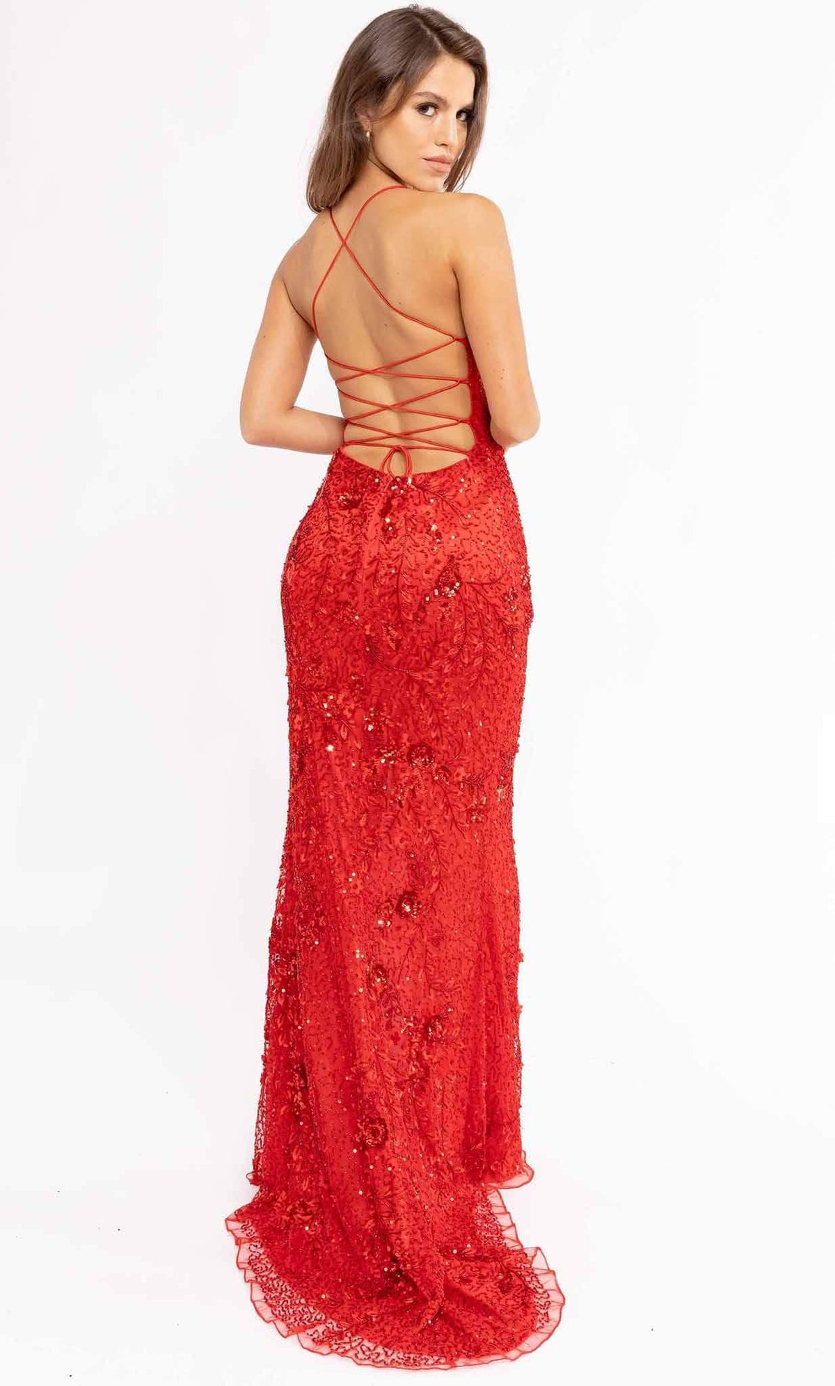 Primavera Couture 3931 - Embellished Scoop Neck Prom Gown - view 12
