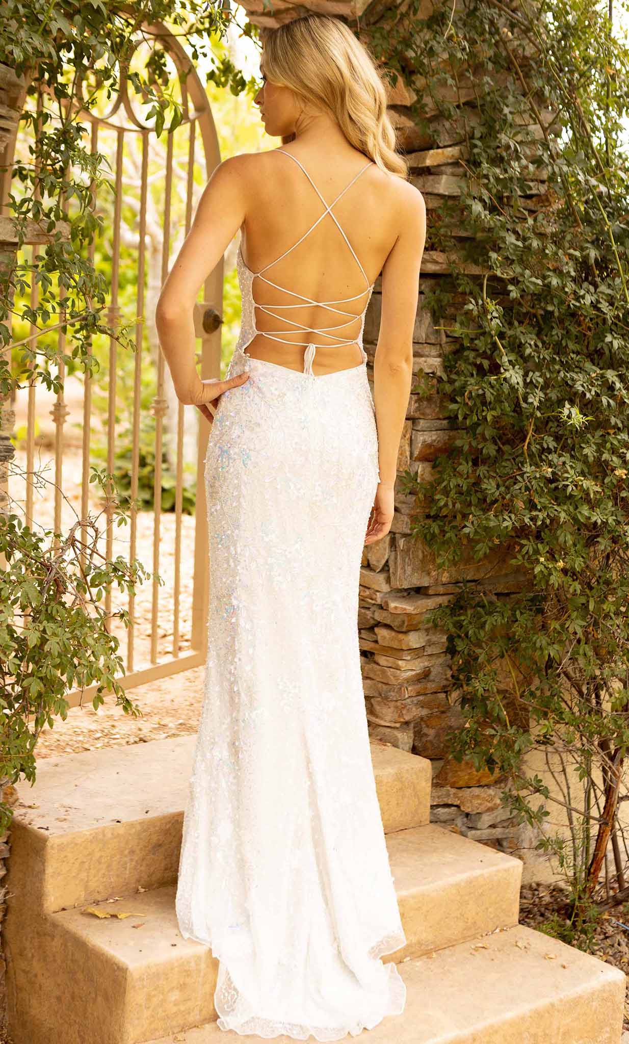 Primavera Couture 3931 - Embellished Scoop Neck Prom Gown - view 10