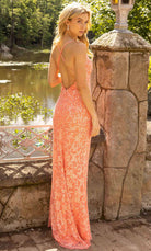 Primavera Couture 3938 - Beaded V-Neck Prom Gown - back view