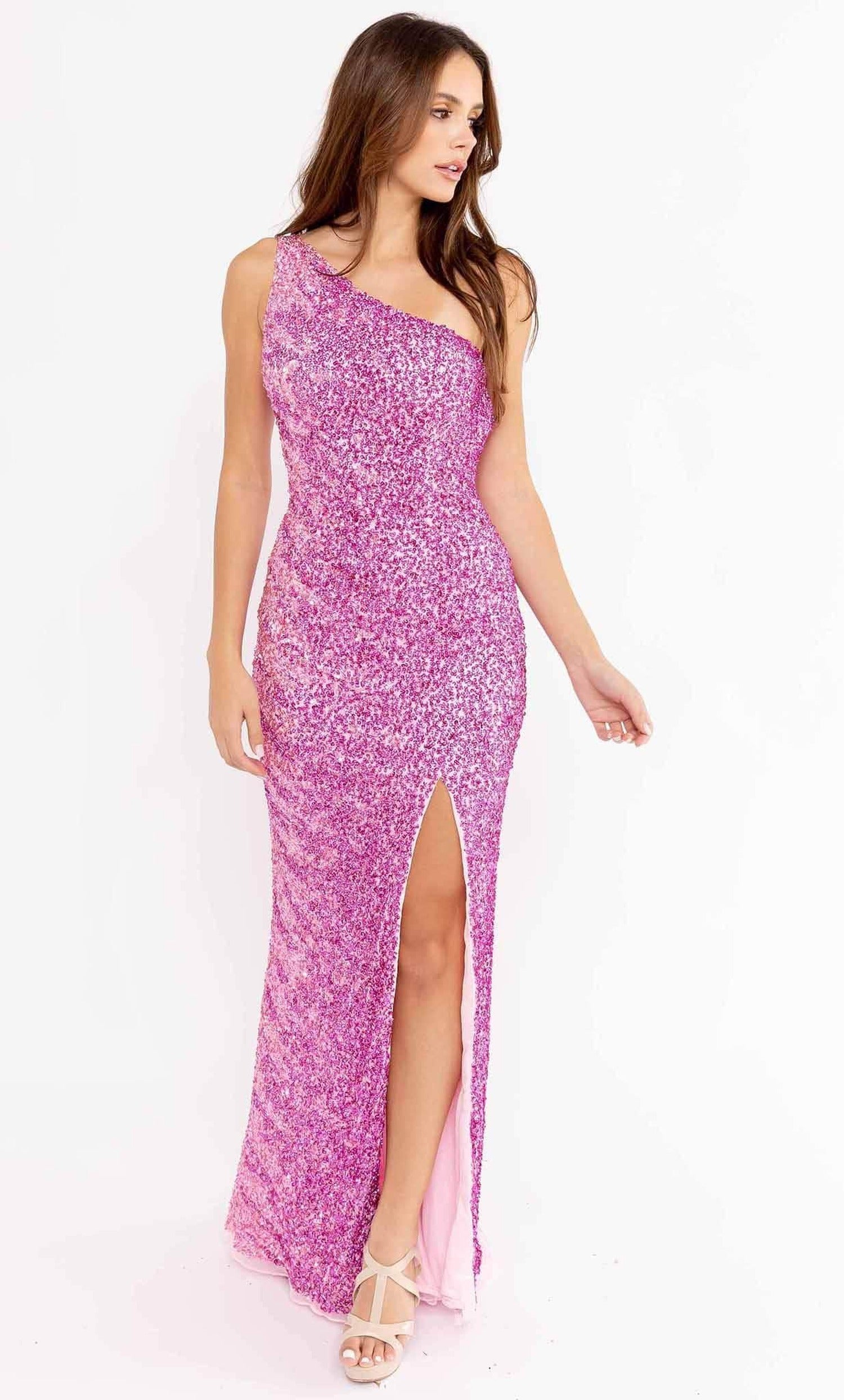 Primavera Couture 3944 - Ombre Sequin Sheath Prom Gown