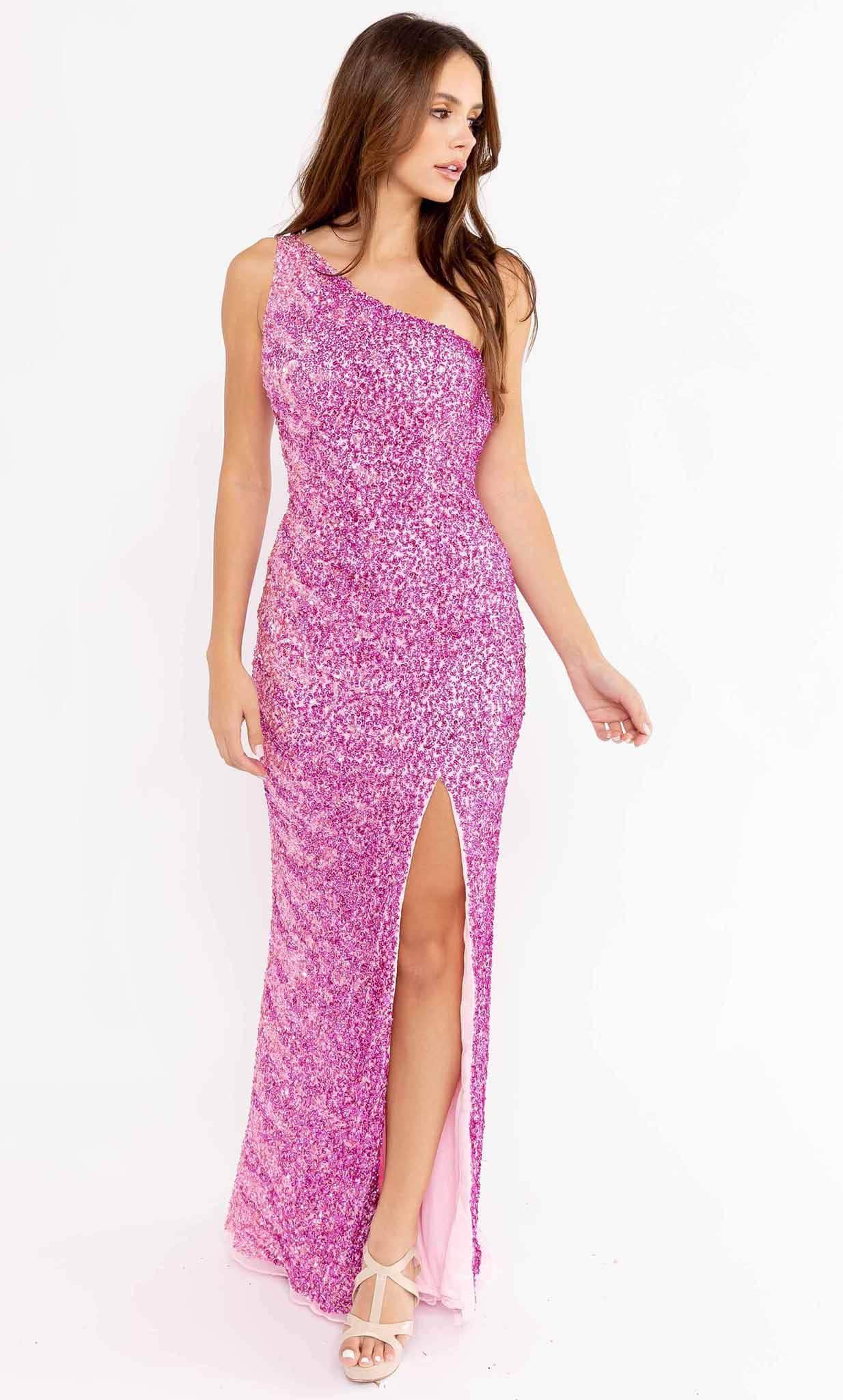 Primavera Couture 3944 - Ombre Sequin Sheath Prom Gown - view 4
