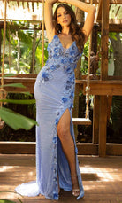 Primavera Couture 3948 - Backless Floral Beaded Prom Gown