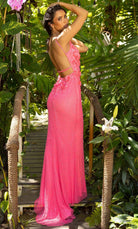 Primavera Couture 3948 - Backless Floral Beaded Prom Gown