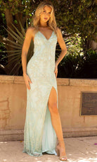 Primavera Couture 3949 - Beaded Crisscrossed Back Prom Gown