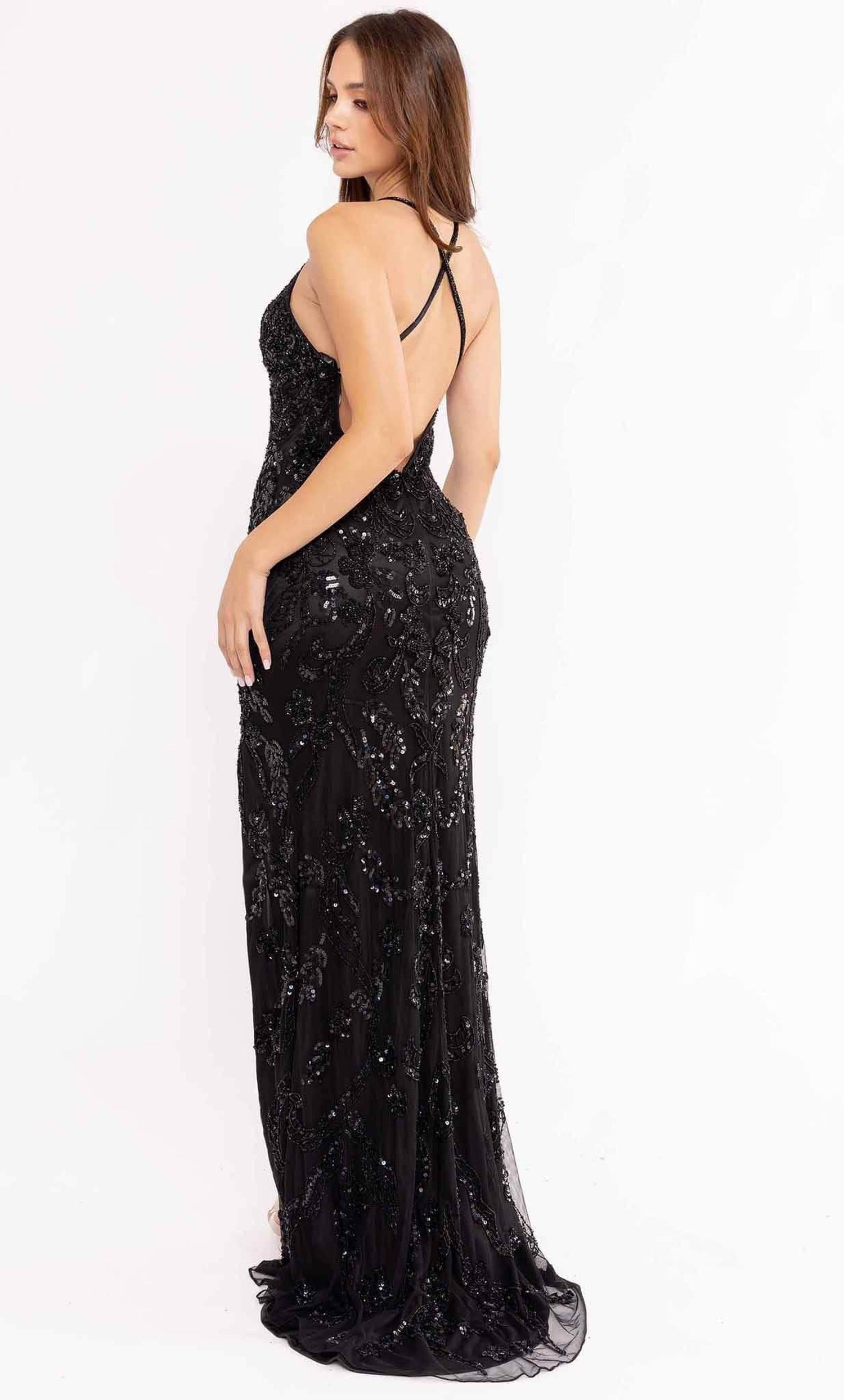 Primavera Couture 3950 - V Neck Embellished Long Gown
