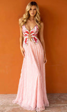 Primavera Couture 3957 - Beaded Butterfly A-Line Prom Gown - view 9