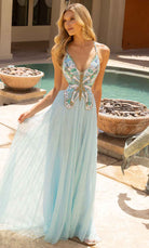 Primavera Couture 3957 - Beaded Butterfly A-Line Prom Gown - view 8