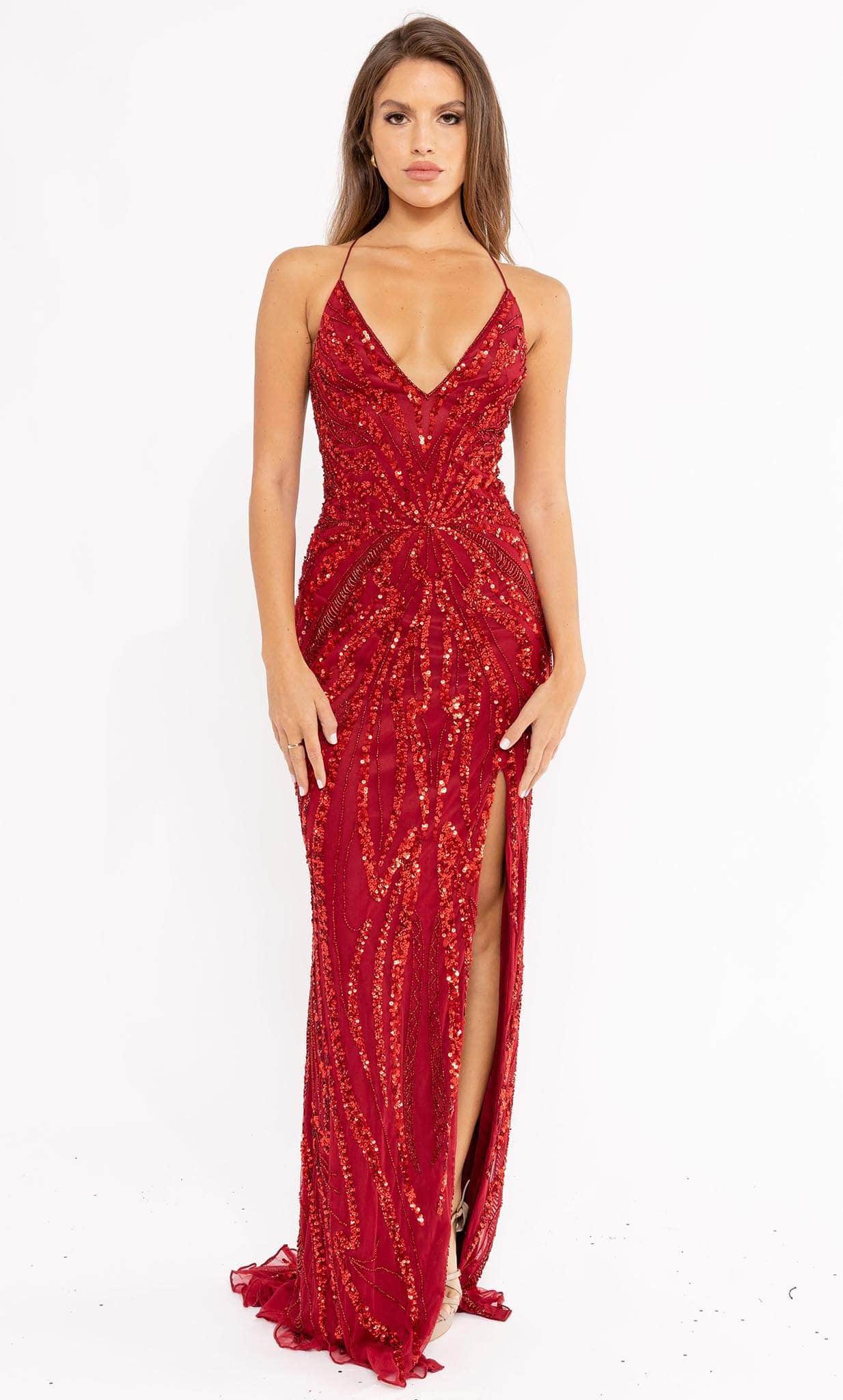 Primavera Couture 3958 - V-Neck Beaded Prom Dress - view 6