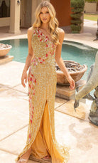 Primavera Couture 3964 - Asymmetrical Sequin Embellished Prom Dress